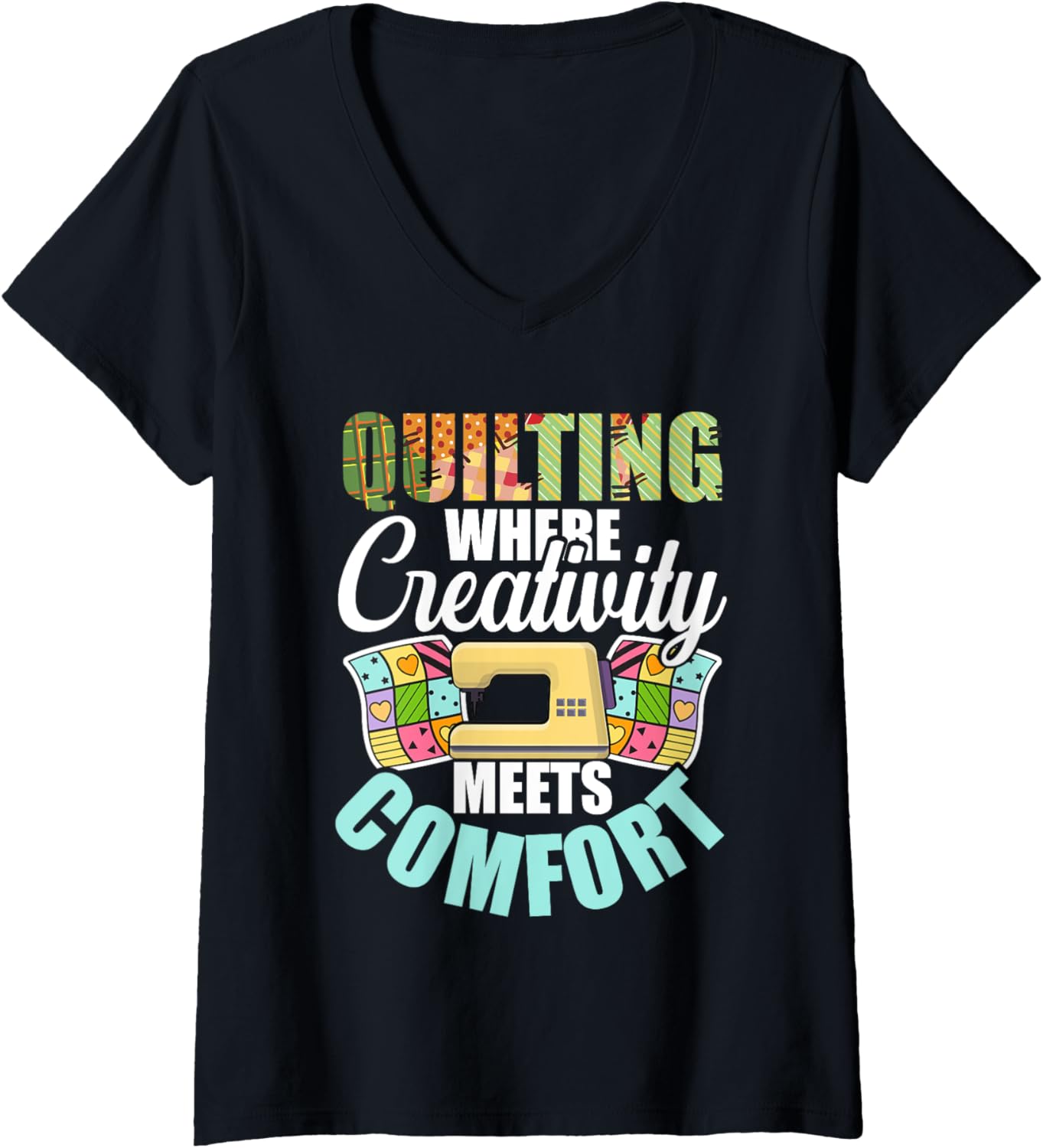 Womens Quilting Patterns Sewing Machine Knitter Yarn V-Neck