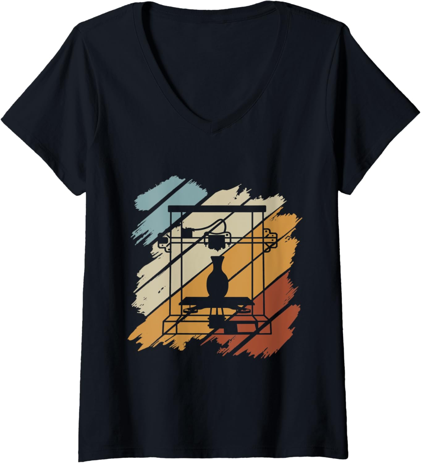 Womens 3D Printer Tshirt Men V Neck