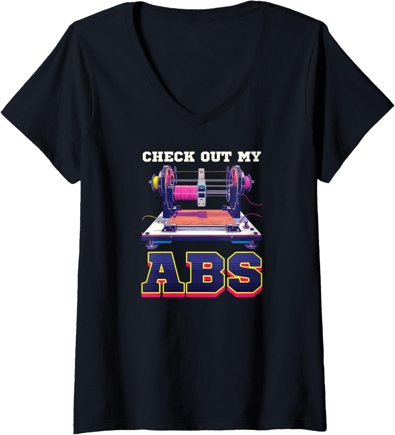 Womens 3D Printer Accessories Check Out My Abs V Neck