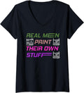Womens Funny 3 D Print Real Men Print Their Own Stuff Men