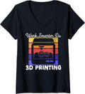Womens Work Smarter Do 3D Printing Modelling Nozzle 3D Printer V Neck
