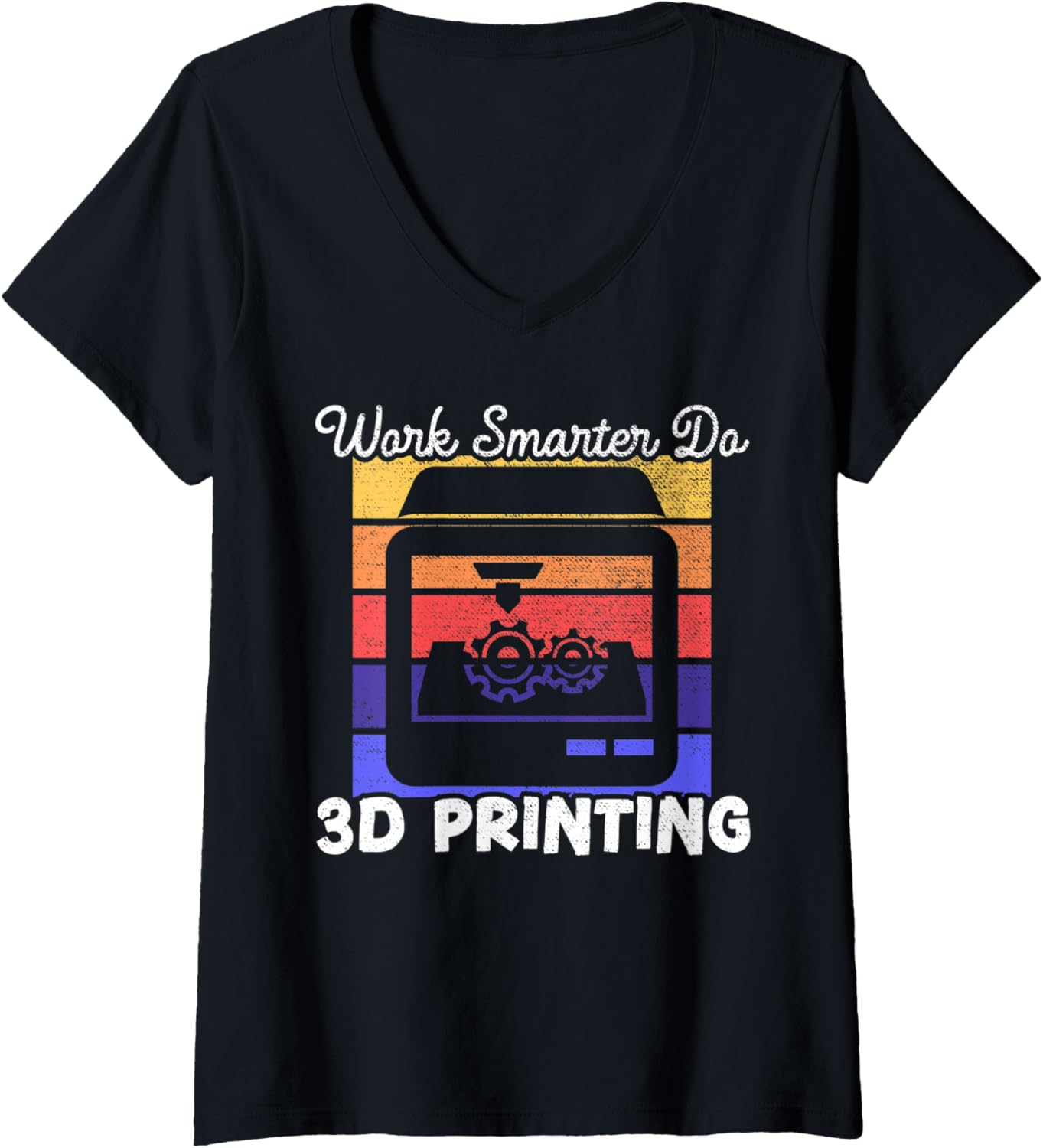 Womens Work Smarter Do 3D Printing Modelling Nozzle 3D Printer V Neck