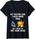 Womens Funny Yarn Collecting Lover Design For Crochet Knitting Yarn V-Neck