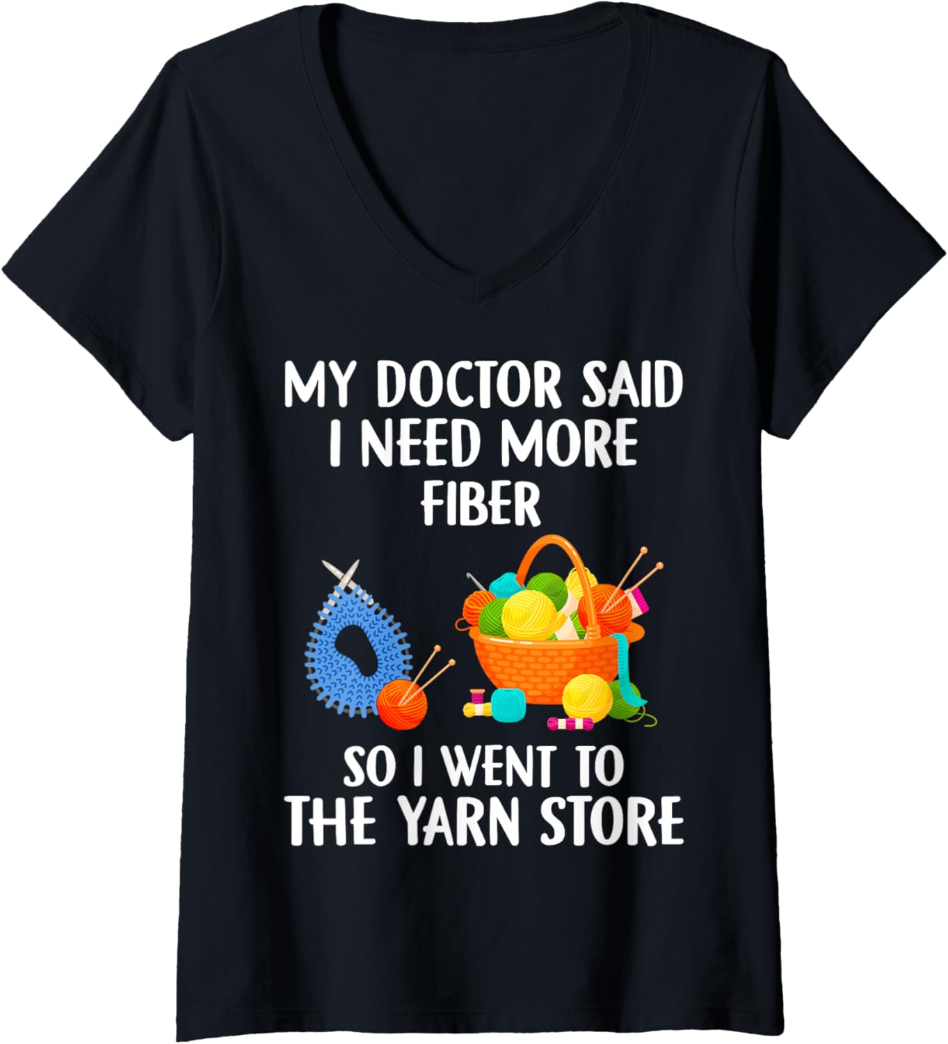 Womens Funny Yarn Collecting Lover Design For Crochet Knitting Yarn V-Neck