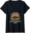 Lithographer Job Title Funny Printer Quote Retro Graphic V Neck
