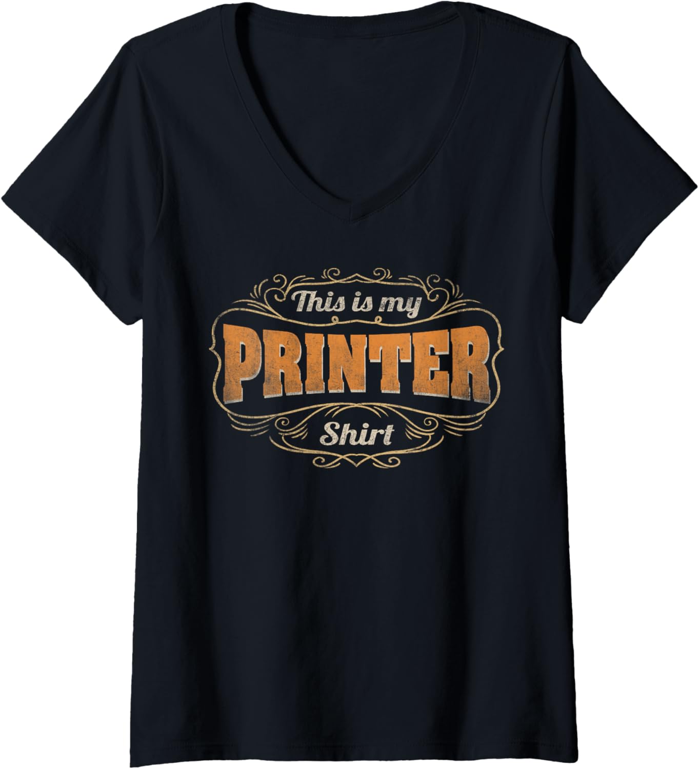 Womens Retro Profession This Is My Printer V Neck