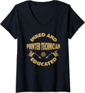 Womens Inked And Educated Printer Technician V Neck