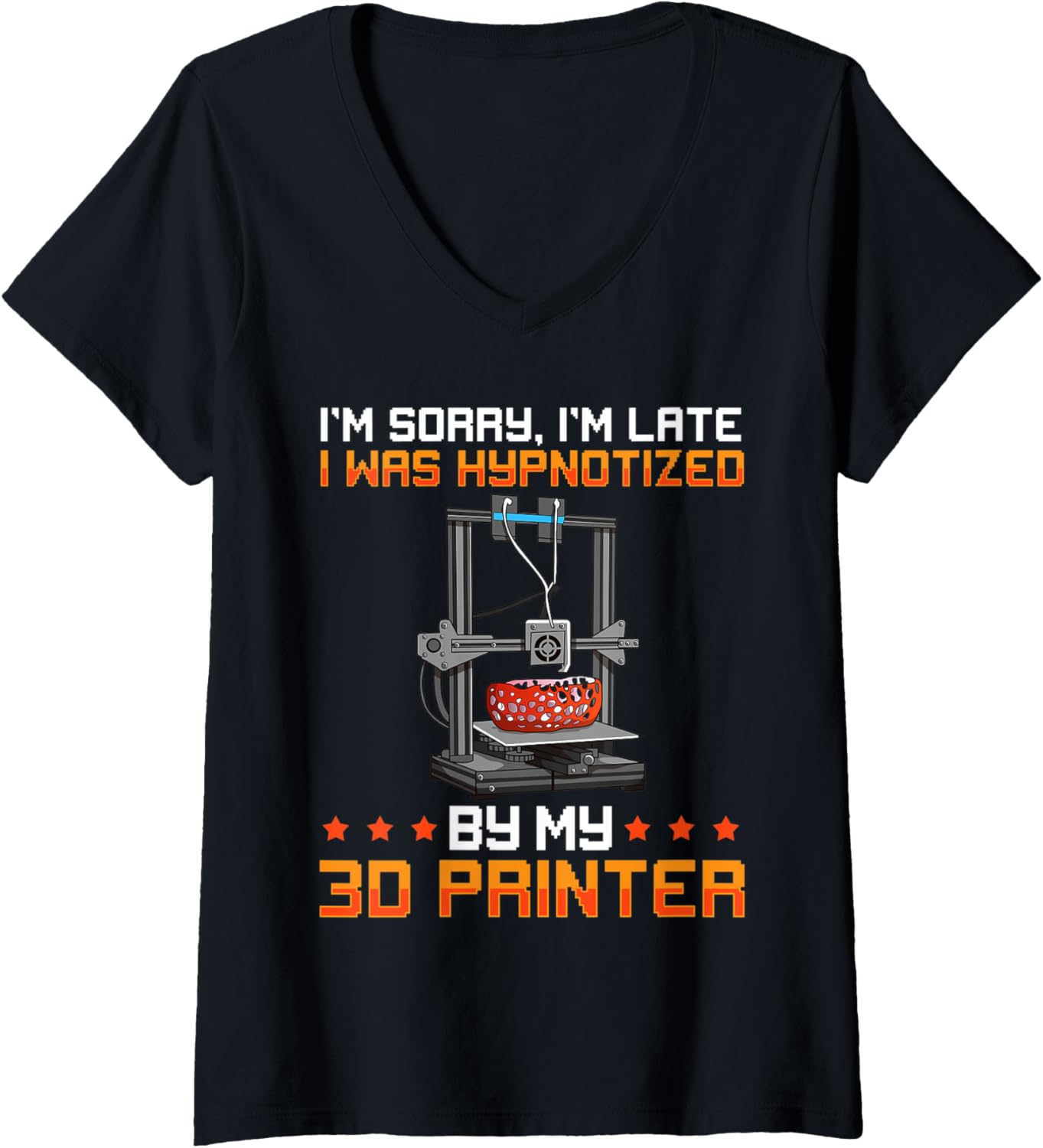 Womens Hypnotized By My 3D Printer Dad Joke Saying Funny 3D Printer