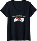 Womens I Hate Mismatched Yarn Knitting V-Neck