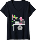 Womens Money Printer Go Brrr Wojak Meme V Neck