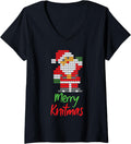 Knitting Christmas Wool Yarn Knitter Merry Knitmas V-Neck
