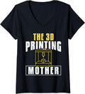 Womens Printing Mother Mothers Day Mom 3D Printing Printer V Neck
