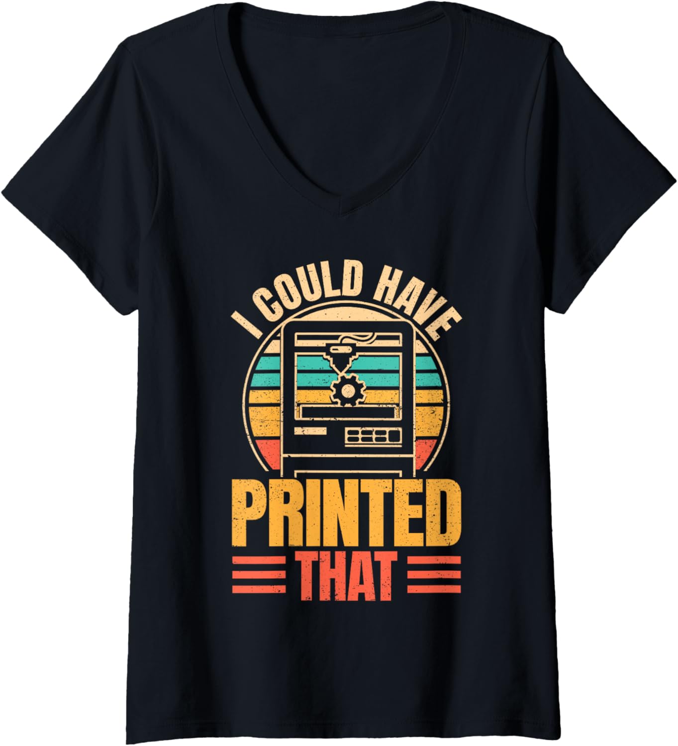 Womens Funny Men 3D Printing V Neck