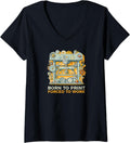 Womens 3D Printer Accessories Born To Print Forced To Work V Neck