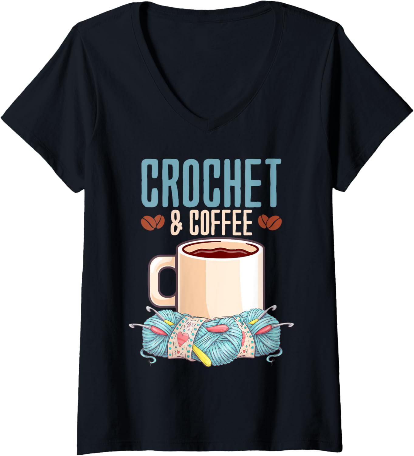 Womens Crochet & Coffee - Yarn Lover V-Neck