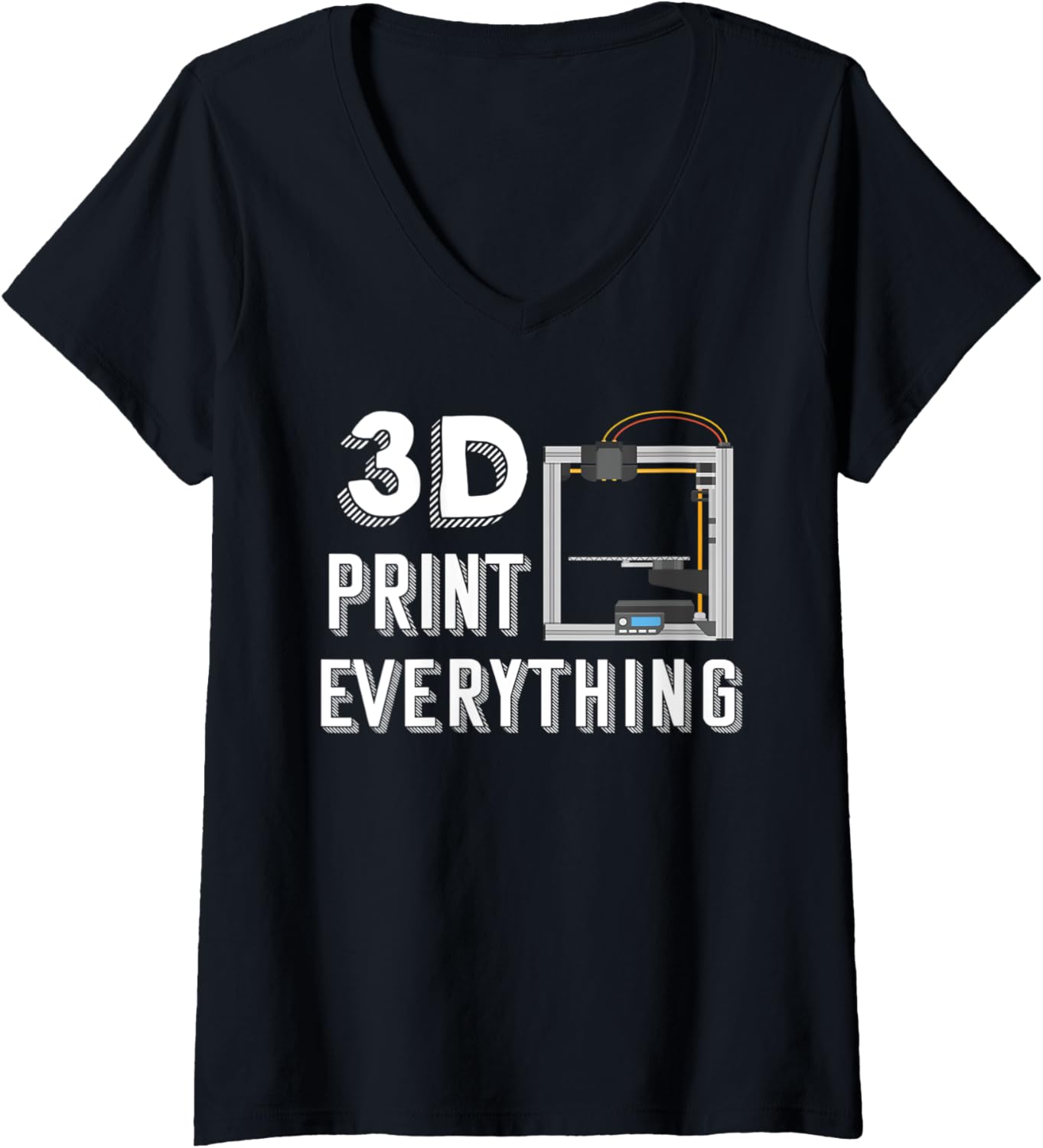 Womens 3D Printing Geek Enthusiast Nerd Cool Design 3D Printer V Neck