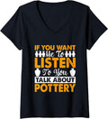 Womens Pottery Lover Funny Ceramic Clay Maker Pottering V-Neck