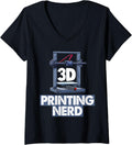 Womens 3D Printing Nerd Funny Women 3D Printing Love V Neck