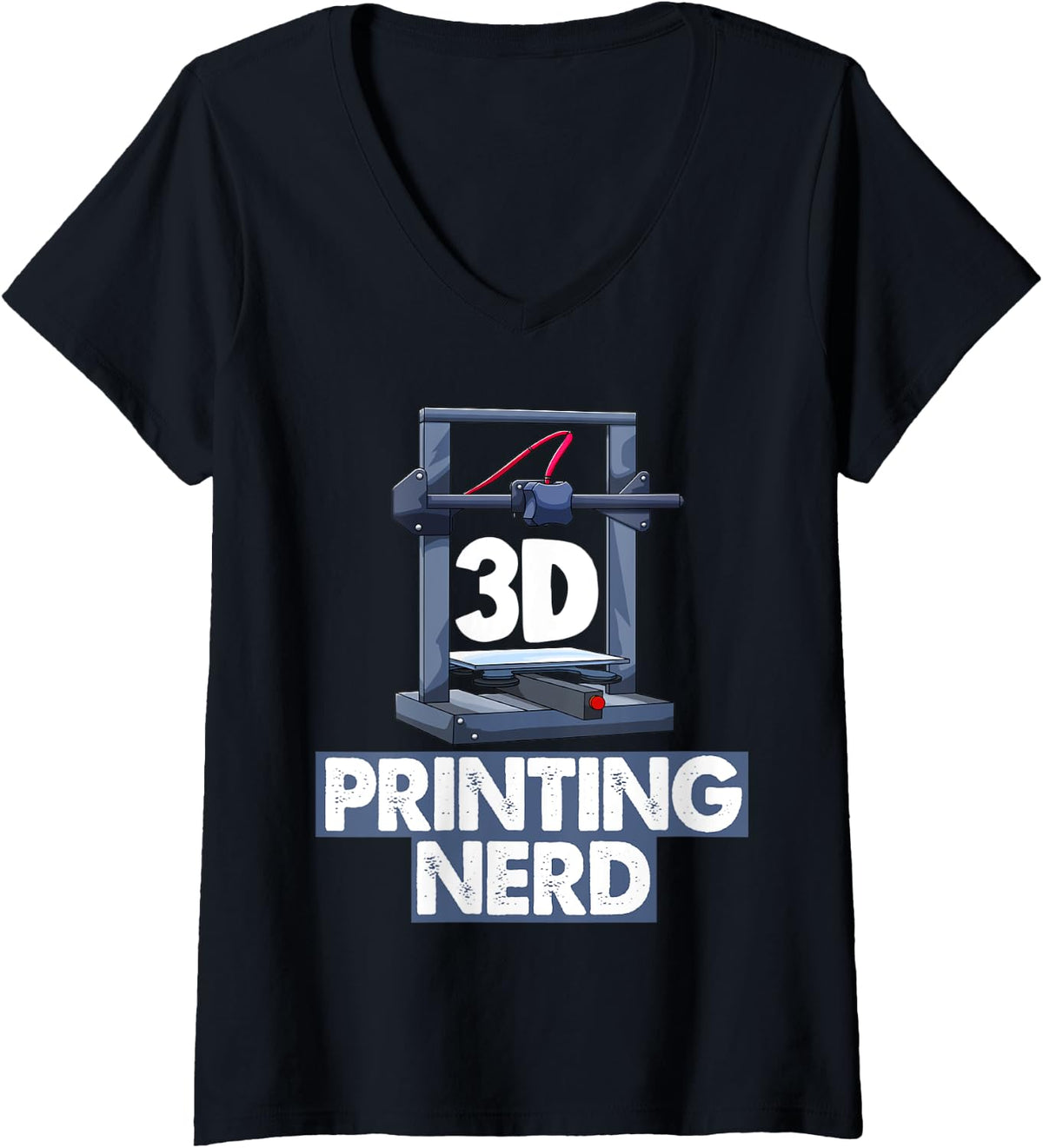 Womens 3D Printing Nerd Funny Women 3D Printing Love V Neck