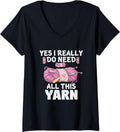Womens Yes I Really Do Need All Yarn V-Neck