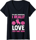 Womens you don't understand I really love cats and yarn cat V-Neck