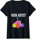 Womens Yarn Artist Crocheter V-Neck
