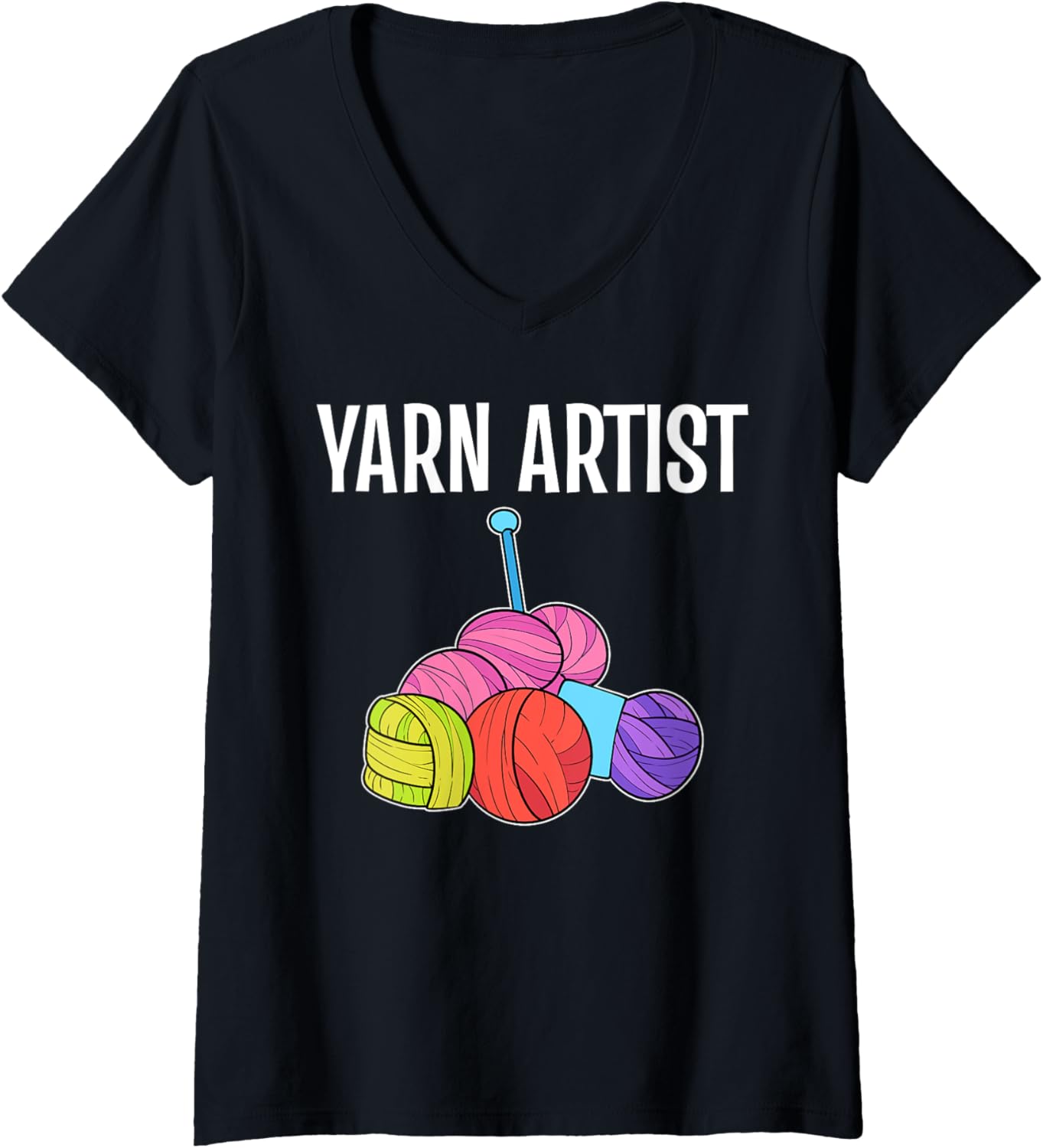 Womens Yarn Artist Crocheter V-Neck