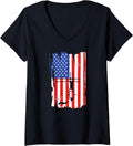3D Printing Printer Nerd Geek American Flag Usa Lover V Neck