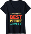 Womens Retro Worlds Best Printer Ever V Neck