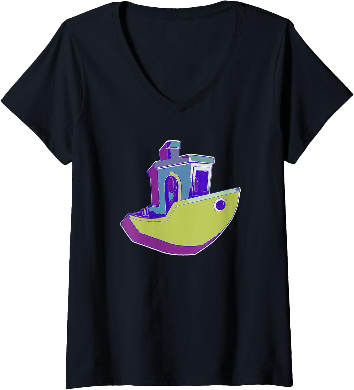 Womens 3D Printer Benchy Calibration 3D Printer Design V Neck