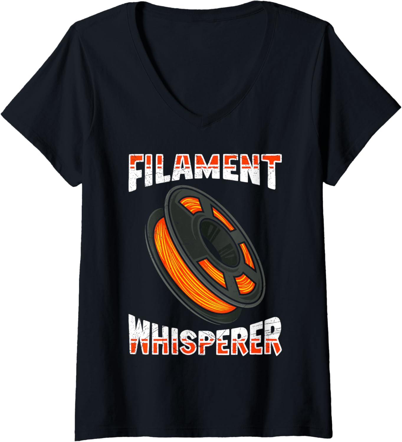 Womens Filament Whisperer 3D Printing Funny 3D Printer V Neck