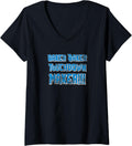 Womens Baker Baker Touchdown Maker Blue & Silver V-Neck