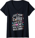 Womens Crochet Lover Yarn Addict Yarn Lover Hand Me My Crochet Club V-Neck