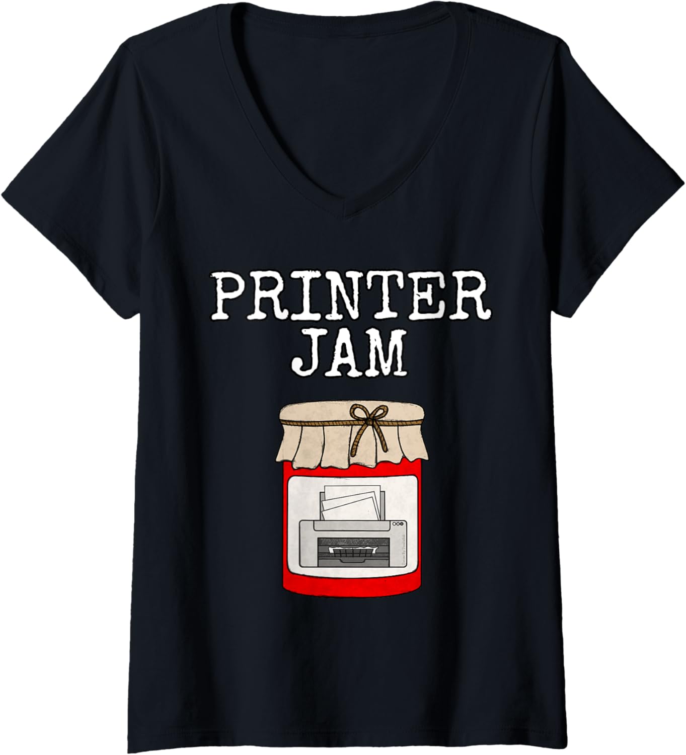 Printer Jam Office Funny V Neck