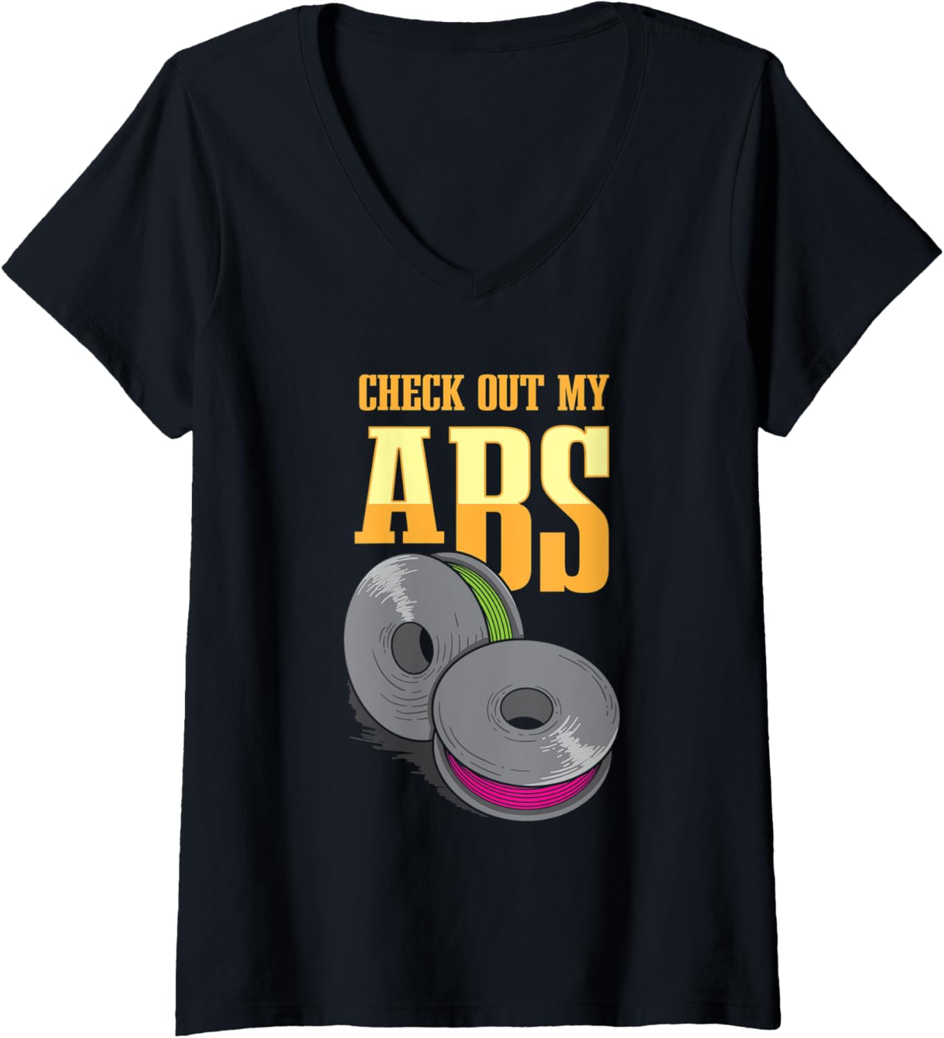 Womens Check Out My Abs 3D Printer Nerd 3D Printing V Neck
