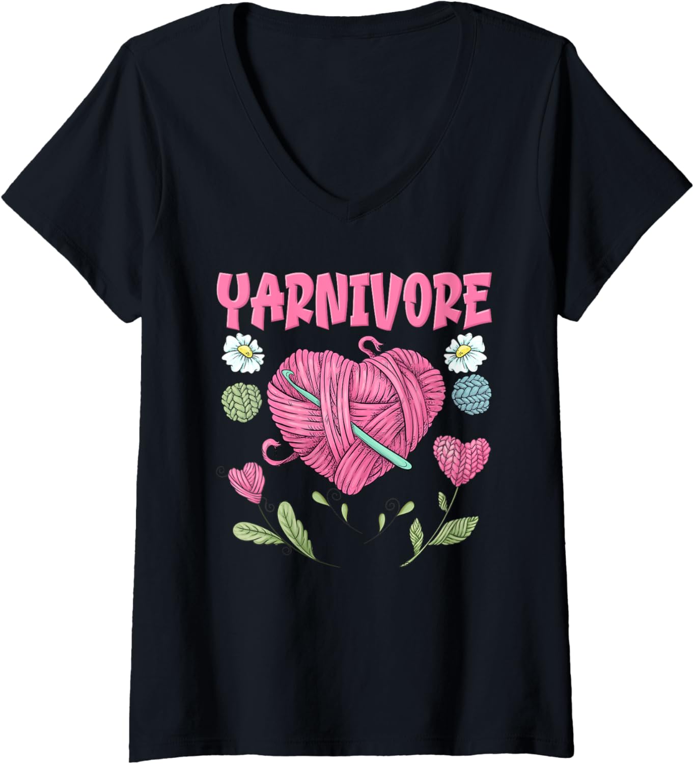 Womens Yarn Collection YRNIVORE Funny Yarn Collector V-Neck