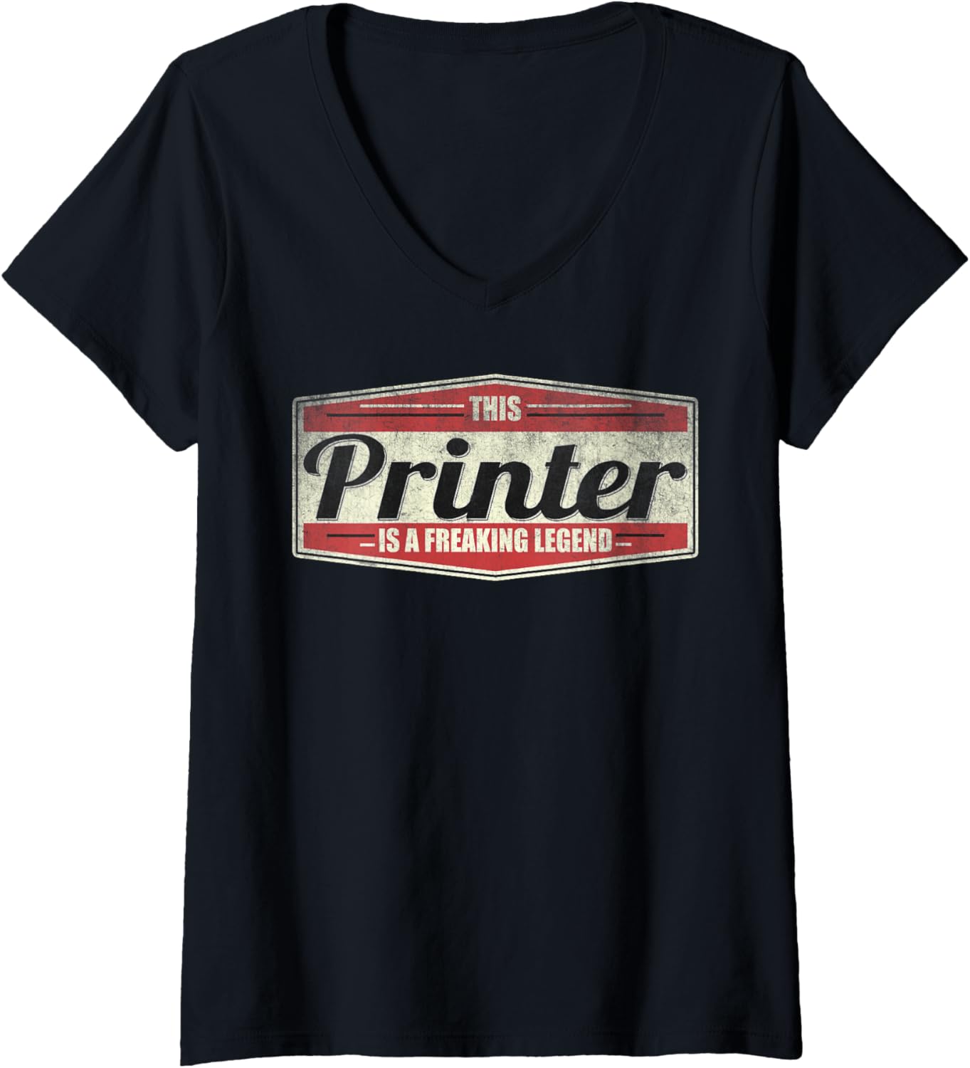 Womens Funny Profession Quote Vintage Printer V Neck
