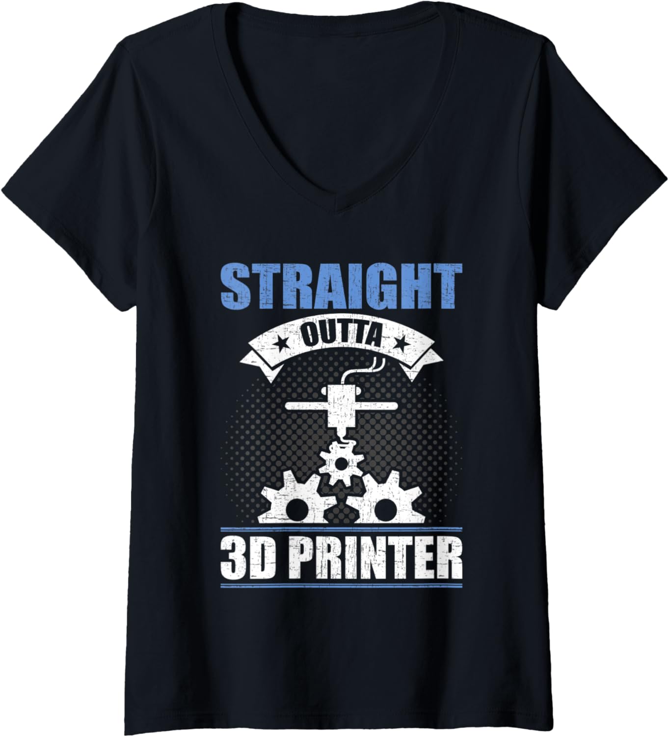 Womens Straight Outta 3D Printer 3D Printing Lovers V Neck