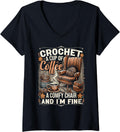 Womens Yarn Crochet Crocheting V-Neck