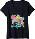 Womens Crochet Funny Crocheting Yarn Whisperer Knitting V-Neck