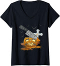 Womens Screen Printer Funny Halloween Party V Neck