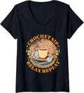 Womens Yarn | Crocheter | Crocheting | Crochet | Coffee V-Neck
