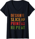 Womens 3D Printer Design Slice Print Repair Repeat Funny 3 D Print
