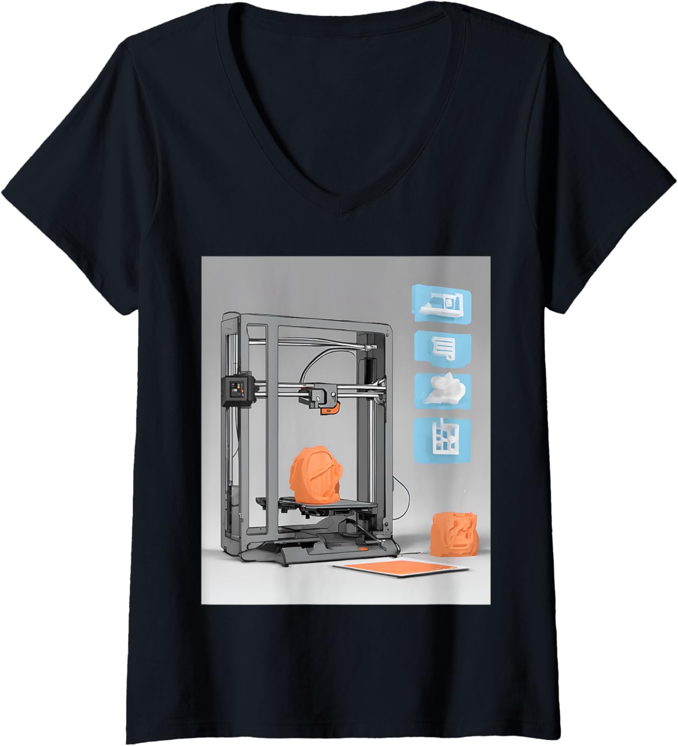 3D Printer Action Graphic V Neck