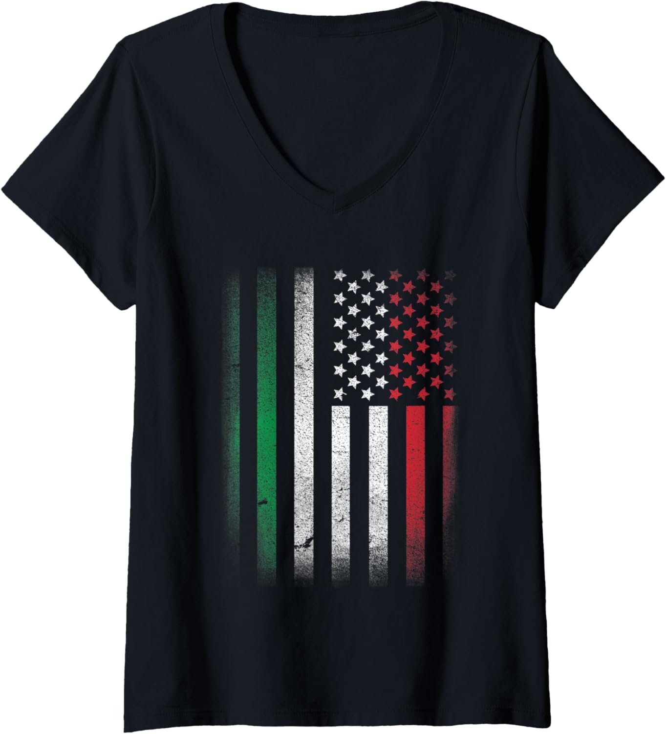 Womens Italy Usa Flag 4Th Of July Patriotic American Italian Flag V Neck