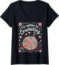 Womens Craft Life I'd Rather Be Crocheting for Yarn Crafters V-Neck