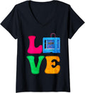 3D Printing 3D Printer Machine Love V Neck