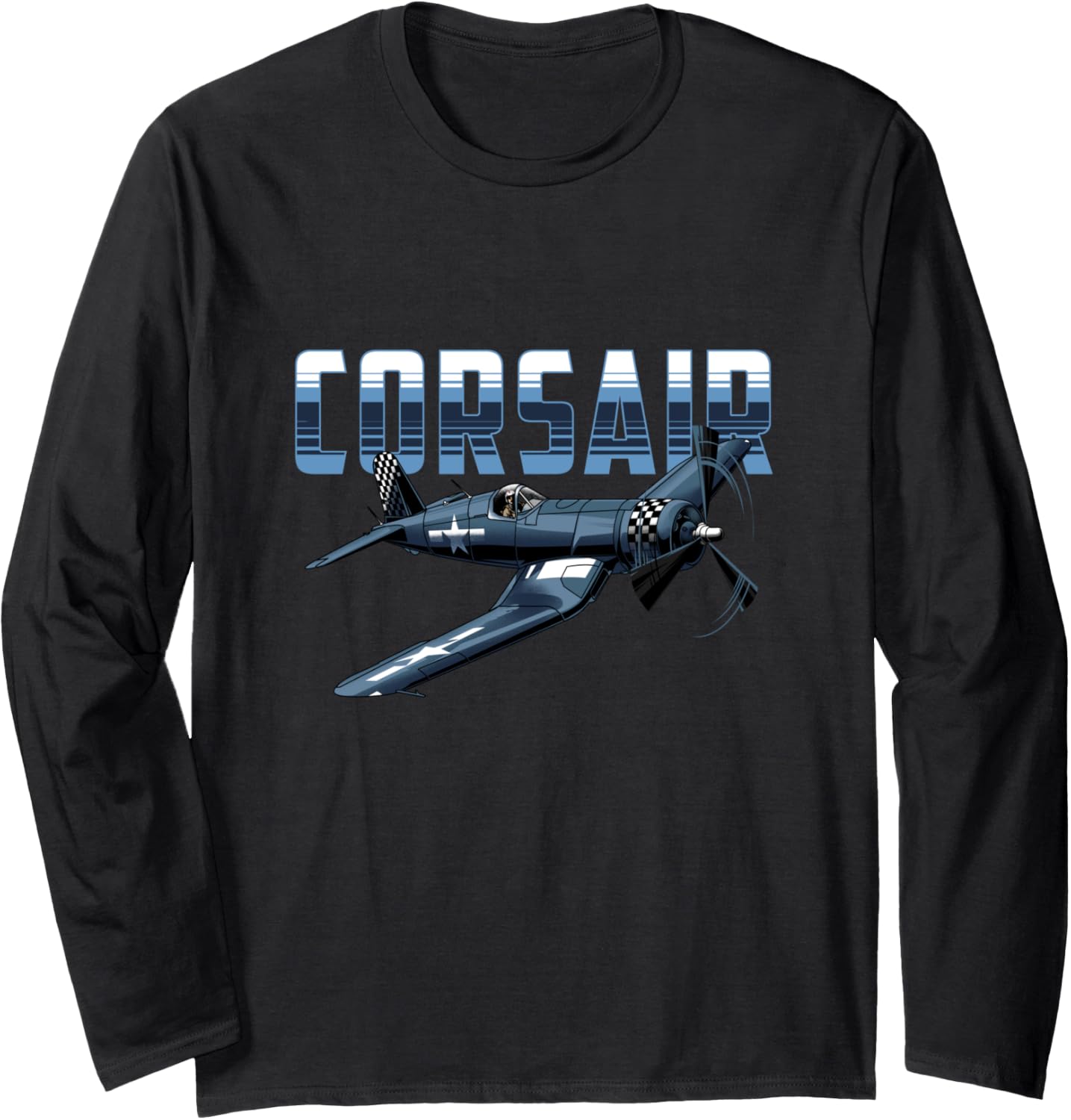 Usa Military Warbird Airplane Corsair Classic Airplane Long Sleeve