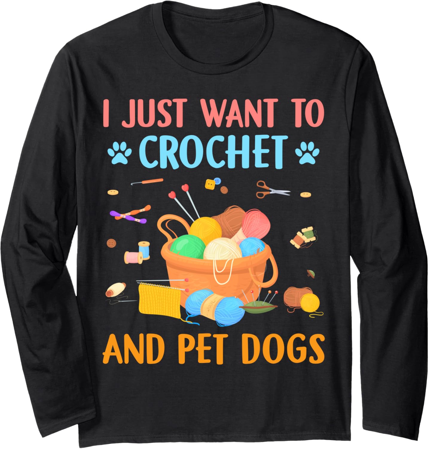Crochet Yarn and Dogs Lovers Yarn Knitting Machine Dog Lover Long Sleeve