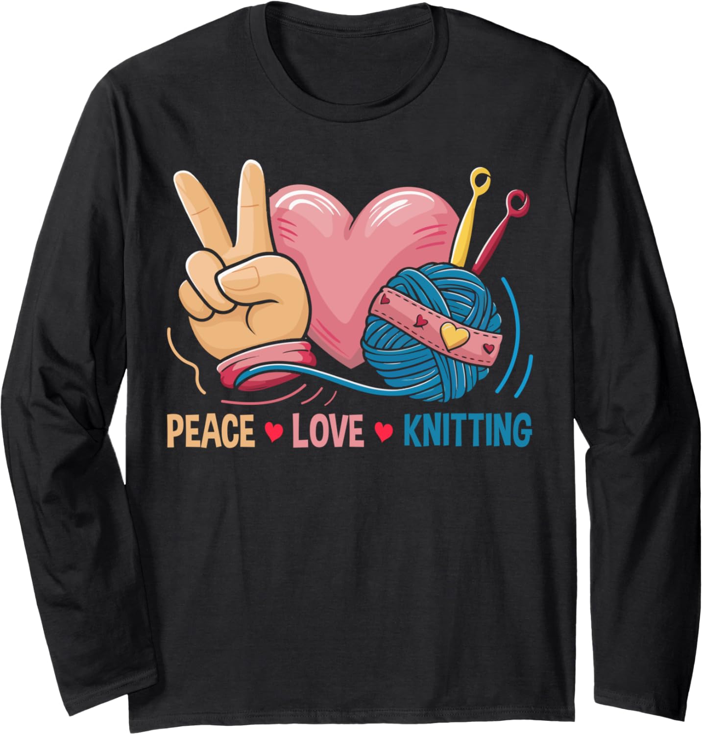 Women Funny Knitting Lover Yarn Knit Enthusiast Knitter Long Sleeve